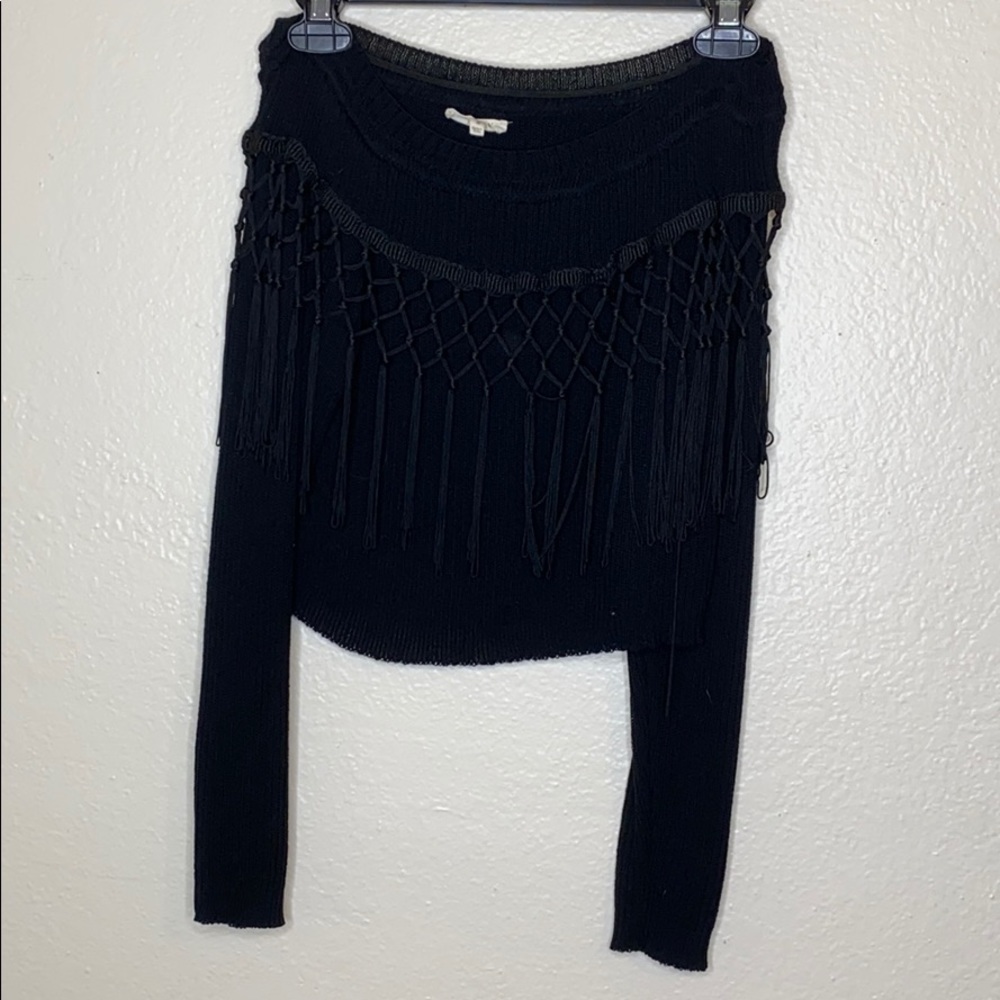 Fringe off shoulder top